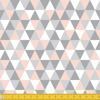 Tricoline Estampado Mini Triângulos Rosa 100% Algodão (0,50m X 1,50m)