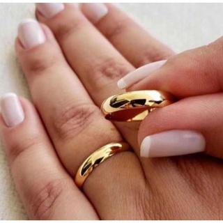 aliança feminino masculino anel moeda antiga 4mm dourado casamento noivado