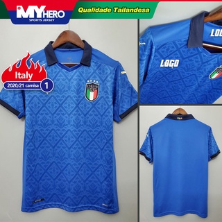 Camisa Italy 2020 Seleção Italiana Casa Futebol Camiseta Masculino Camiseta Esportiva
