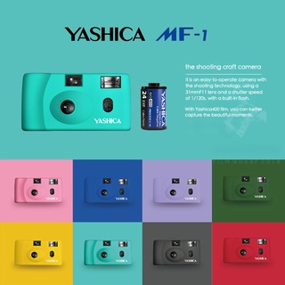 Yashica MF-1 35mm câmera de filme analógico reutilizável controlável com lâmpada de flash/Alça de mão livre e bolsa para câmera (1)