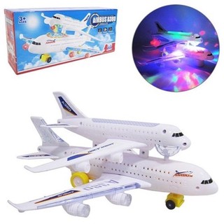 Brinquedo Avião Bate e Volta 3d Light Airbus A380 Duplo com Som e Luz