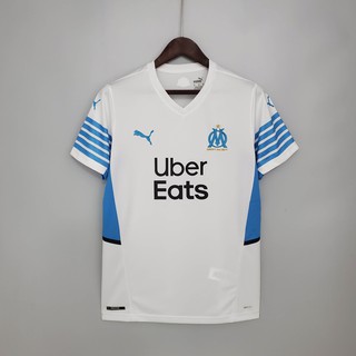 Marseille Camisa 2021-2022 Ligue 1 Casa De Futebol Branco Personalizado Treino Impresso Terno Tailandês Versão De Alta Qualidade AAA
