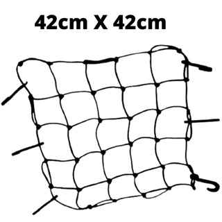 Rede Elástica Aranha Capacete e Bagageiro de MOTO 42cm x 42cm Preta (1)