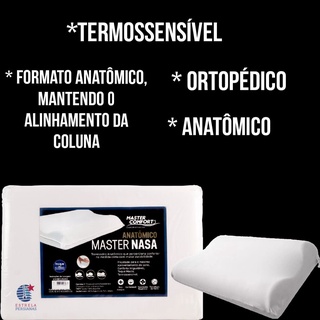 Travesseiro Visconasa Anatômico Master Comfort, Travesseiro Nasa, Travesseiro Viscoelástico Nasa Cervical