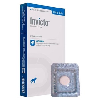 Antipulgas Invicto 11kg a até 57kg - 1 Comprimido- (Contra infestações de pulgas em Cães e Gatos)+(Blister+Bula)