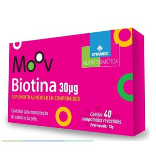MELHOR QUE LAVITAN!! Biotina - Cabelo Pele e Unha - 40 comprimidos - Moov
