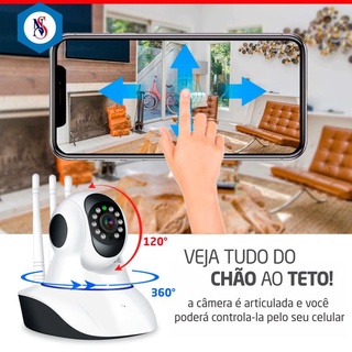 Baba Eletronica Camera Ip 3 Antenas Wifi com Visao Noturna (5)