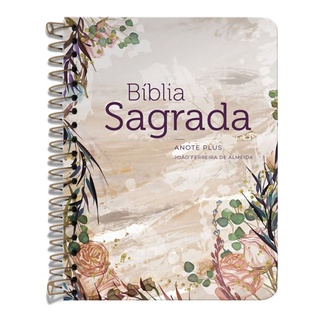 Bíblia Sagrada Anote Plus - RC | Letra Grande - Capa Dura - Espiral - Flor Marmorizada