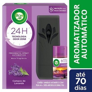 Odorizador Spray Automático Ambiente Freshmatic Preto + Refil 269ml Campos de Lavanda