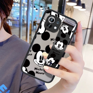 (Capa De Animado) Capa Para Xiaomi MI 11 Lite 5G 10T Pro 5G 10 8 Mickey Mouse Para Meninas Capa De Proteção De Lente Completa Capas Capinha (With Wristband)
