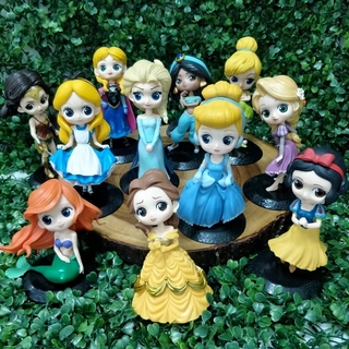 Disney Princesa Q Posket Snow Elsa & Anna Palhaço PVC Anime Modelo Figuras Colecionáveis Brinquedos Do Miúdo Presente