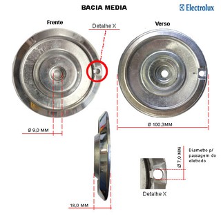 KIT BACIA + ESPALHADOR ELECTROLUX PARA FOGÕES 4 BOCAS 50 SX (3)