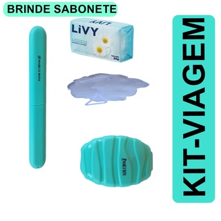 Kit Higiene Viagem Porta Escova+saboneteira+1 Bucha De Banho. Para acompanhar em qualquer lugar.