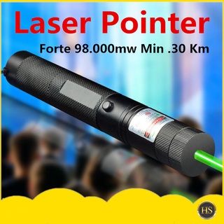 Super Caneta Laser Pointer Verde + Forte 98.000mw Min .30 Km (1)