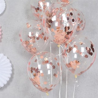 5pçs Balão De Látex Dourado Rosa De 12 Polegadas Para Aniversário/Casamento/Decoração De Festa (1)