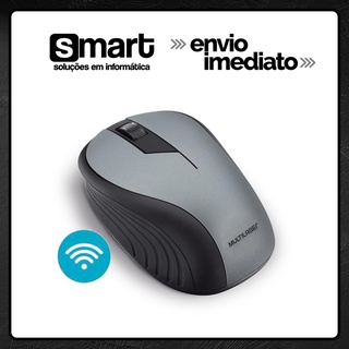 Mouse Emborrachado Cinza Sem Fio 1200dpi 2.4Ghz Multilaser MO213 (1)