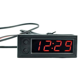(Enterega em-24 horas) Termômetro + Voltímetro + Relógio 12V 3em1 Para Carro/Veículo Com Display Digital LED (7)