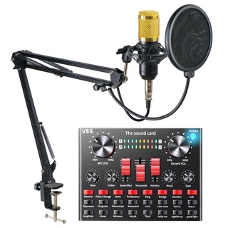 Kit Microfone Condensador Para Estúdio Lotus Bm800 + Placa De Som Interface De Áudio + Pop Filter + Aranha + Braço Articulado studio