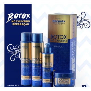 Kit Tratamento Capilar Profissional Botox No Chuveiro sem formol Rhenuks efeito salao em casa