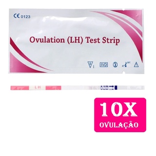 10 Testes de Ovulação em Tiras 10mUI/ml Fertilidade Tira Rosa