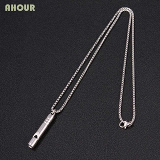Ahour Colar Apito Simples / Corrente De Prata Para Masculino / Mulheres | AHOUR Simple Necklace for men Silver Sweater chain Whistle necklace Women Trendy Cool style Hip-hop Personality Alloy Titanium steel chain/Multicolor