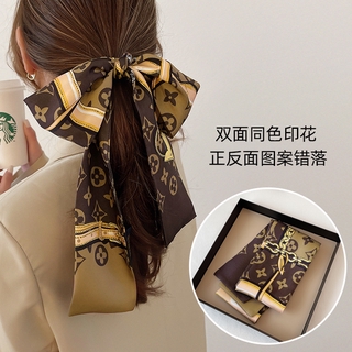 New Version of the Headgear Simulation Silk Hairpin with Retro Silk Scarf Ribbon 150x15cm (6)