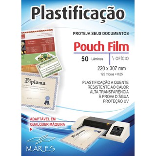 PLASTICO PARA PLASTIFICACAO POUCH FILM 1/2 OF.170X226 0,05