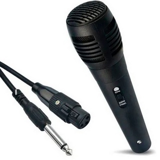 Microfone Com Fio Profissional Karaoke Caixa de Som Igreja Palestra Cantar Show Cabo Longo 3 Metros