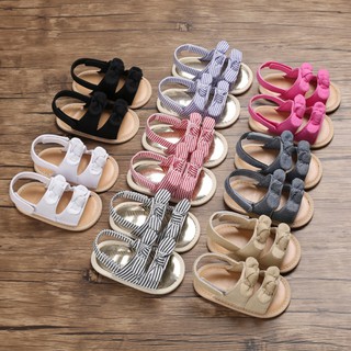 Summer Girls Boys Baby Sandals for Girls Shoes Non-slip Newborn Bownot Striped Girls Sandals Beach Plaid Princess Shoes