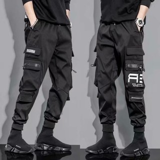 Cargo Overalls Trendy Brand Trousers Trend Pocket Casual Pants Korean Style Ins Popular Handsome Men's Self-cultivation New Youth Large Size Loose Students Jogging Pants