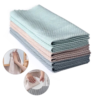 1 Piece of High-efficiency Microfiber Fish Scale Wipes Anti-grease and Water Absorption Household Dishwashing and Kitchen Cleaning Towels