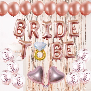 Proposta de ouro rosa bride para ser conjunto de balões noiva casamento decoração de letras conjunto de balões
