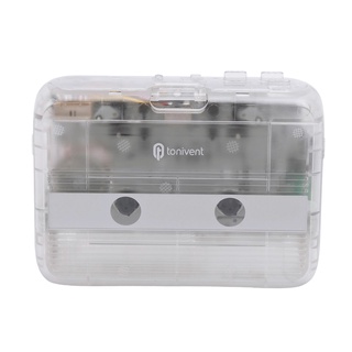 Tonive Bt Portátil Leitor De Cassete Estéreo Auto Reverso Mini Transparente Tape Player & Rádio Fm Com Entrada De 3.5mm Aux Ajustável Para Casa Escola Viagens