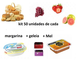 kit margarina leco + geleia isis + mel isis combo 50 saches unidades de cada pronta entrega
