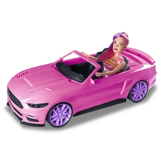 Carrinho Rosa Conversível Flash Girl Tipo Barbie Com Boneca