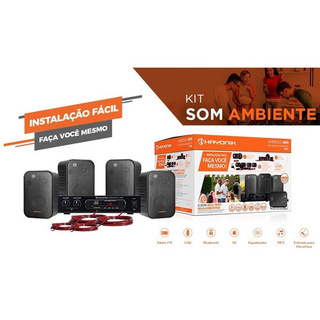 Kit De Som Ambiente Hayonik Ambience 4000 Com 4 Caixas + Amp