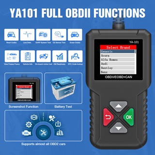 Car Full OBD2 Scanner YA101 Para 12 V Check Motor Horror Leitor De Código De Ferramenta De Diagnóstico Com Teste De Bateria (2)