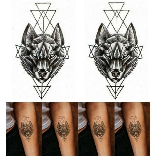 Adesivos De Tatuagem Temporária / À Prova D 'Água / Cabeça De Lobo / Tatto Falsa Geométrico (6)