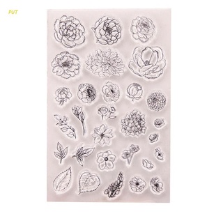 PUT Flower Silicone Clear Seal Stamp DIY Scrapbooking Embossing Photo Album Decorative Paper Card Craft Art Handmade Gift