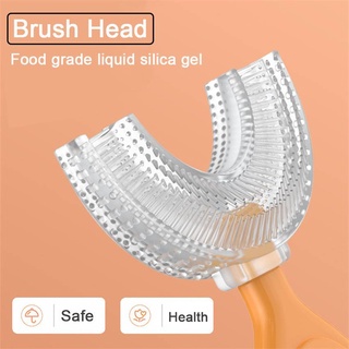 Escova de dentes de silicone flexível para limpeza de bebês em forma de U Escova de dentes infantil de 2 a 12 anos (7)