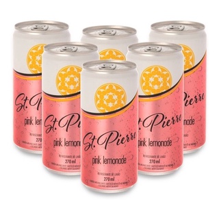 6x Agua Tônica St Pierre Pink Lemonade Lata 270ml