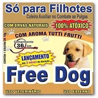 Coleira Anti Pulgas Para Cães Filhote 36cm Free Dog PROMOÇÃO