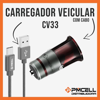 Carregador Veicular 3.1A c/ cabo PMCELL - CV33 / CV 33