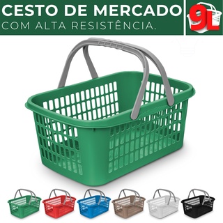 Cesta Cestinha Plastica Supermercado Com Alca 09 Litros (1)