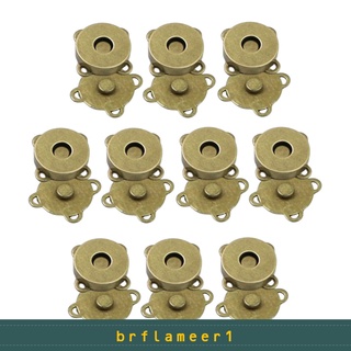 Brflameer1 10 Pares Fecho Magnético Snaps Botões Diy Bolsas Bolsa Artesanato 14mm Prata (8)