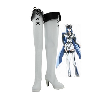 Akame ga kill ! esdeath Geral cosplay Branco Botas De Salto Alto Das Mulheres Sapatos De Festa Personalizadas