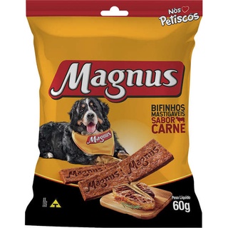Bifinho Petisco Snack Magnus Mastigáveis Sabor Carne para Cães 60g