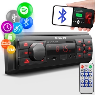Som Automotivo MP3 Player Shutt Montana com USB Bluetooth Leitor de Cartão SD Aux P2 RCA 1 Din