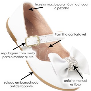 Sapatilha Sapato Infantil Feminina Menina Batizado Festa Original (4)