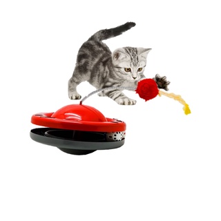 Brinquedo Para Gatos Interativo Labamba Cat Com Bolinhas e Guizo Faz Barulho e Bola de Penas Pluminha Com Molas Anti-Stress
